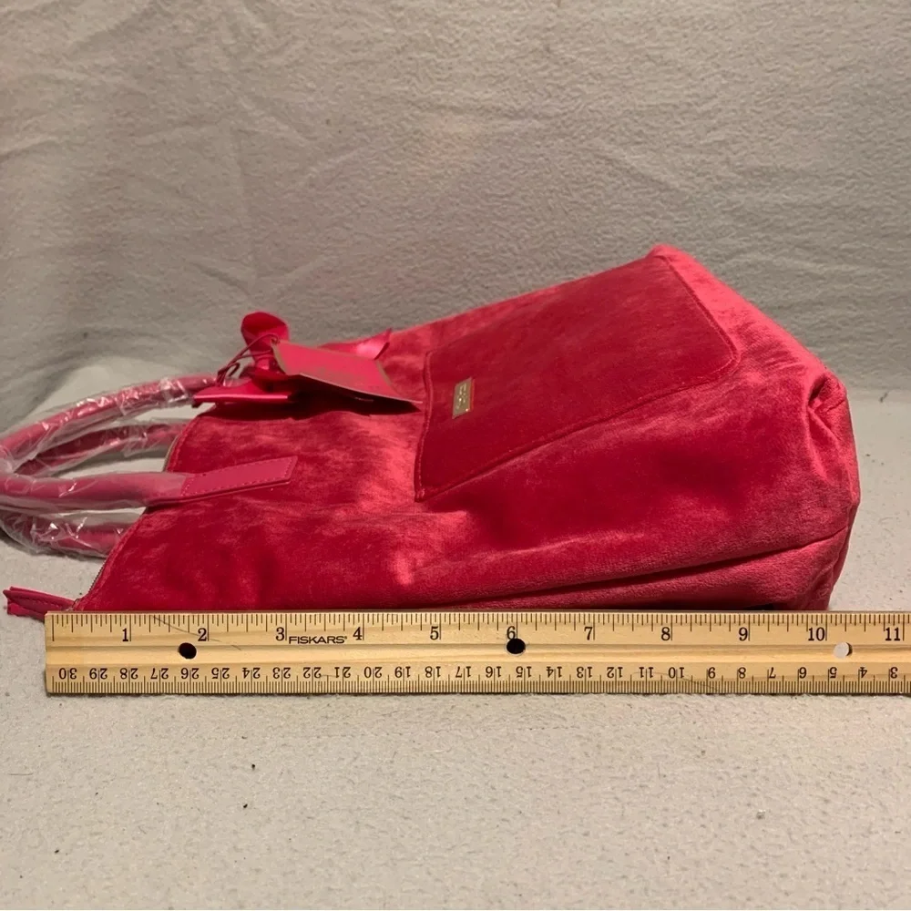 Juicy Couture Fuschia Velvet Bow Convertible Tote Bag Backpack Fairycore Y2K